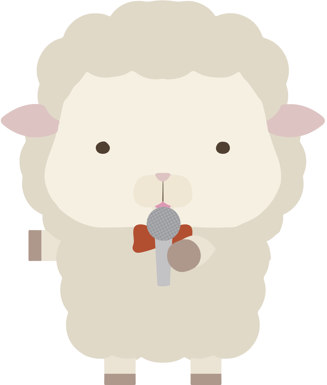 マイクを持って話している羊のイラスト